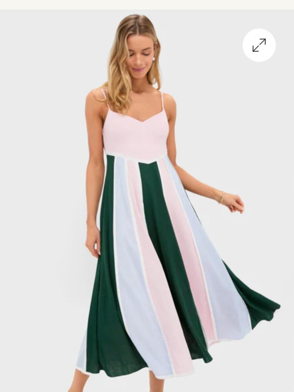 Hyacinth House Pink, Green & Blue Striped Baxter Maxi Dress
